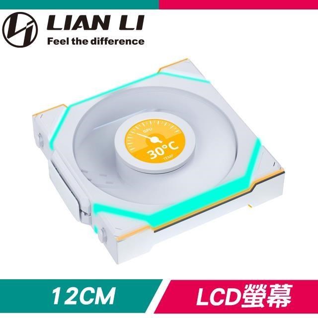 LIAN LI 聯力 UNI FAN SL120 LCD Wireless 單入 ARGB風扇《白》(需搭無線控制器)