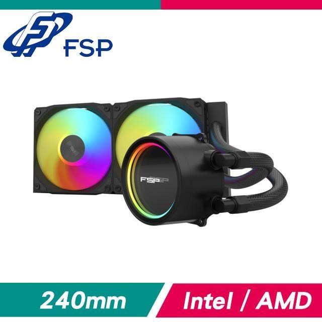 FSP 全漢 AE24-B ARGB 240mm一體式水冷 CPU水冷散熱器〈黑〉(3年漏液保)