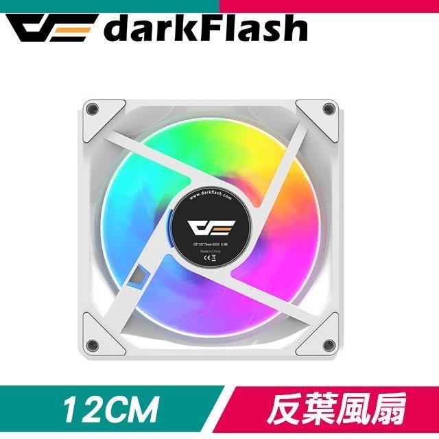 darkFlash 大飛 Gauss G24 ARGB 反葉 2000轉 PWM Hydro軸承 磁軌風扇《白》