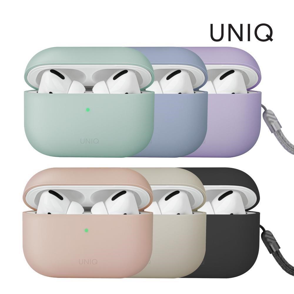 UNIQ 【南紡購物中心】 Lino AirPods Pro 2 素色簡約液態矽膠藍牙耳機保護套(附掛繩)