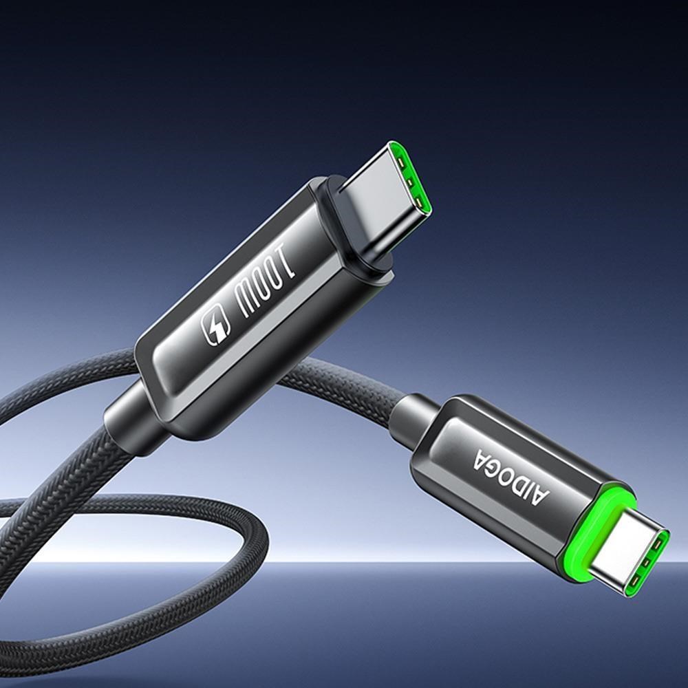 AIDOGA 智能斷電補電 雙Type-C/PD充電線傳輸線 100W 支援手機/平板/筆電