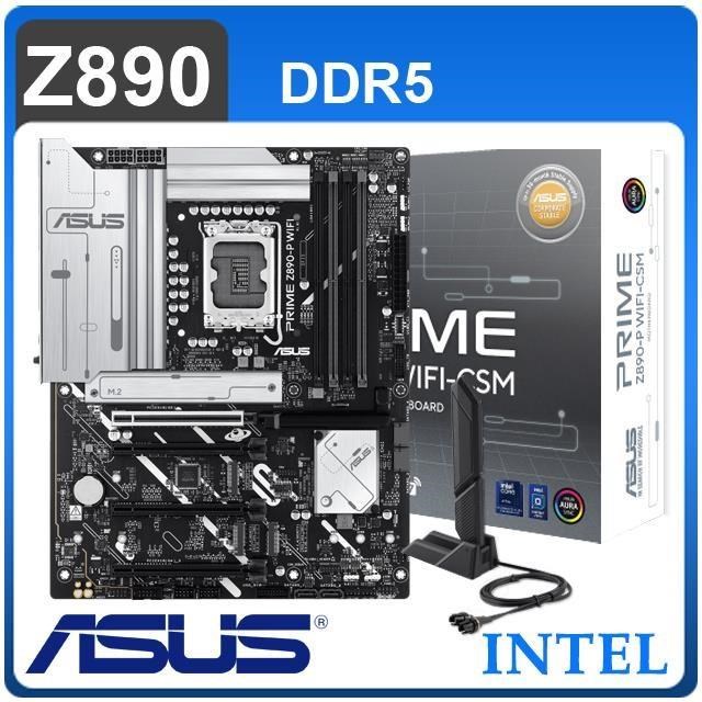 ASUS 華碩 PRIME Z890-P WIFI-CSM D5 LGA1851主機板(ATX/3+1年保)