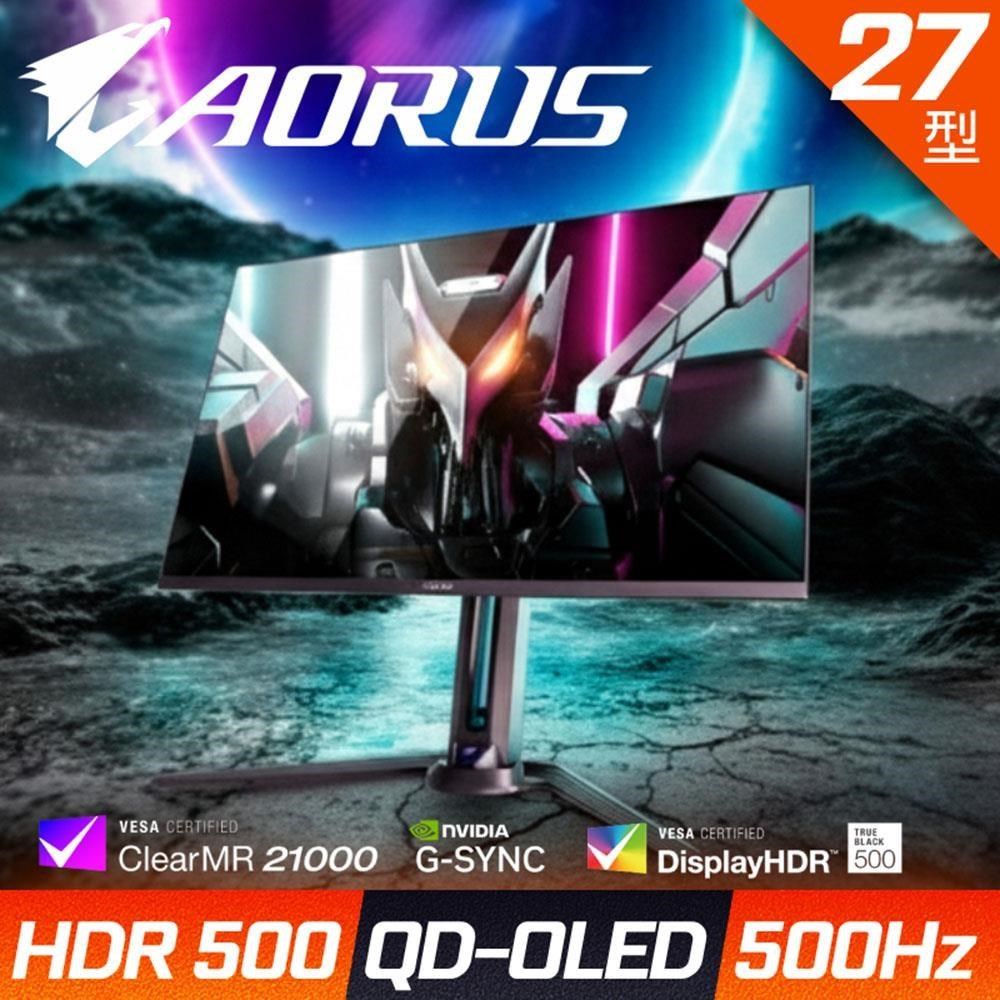 GIGABYTE 技嘉 FO27Q5P 27型 電競螢幕(27型/2K/QHD/500Hz/0.03ms/QD-OLED/DP2.1/HDMI2.1)（其他規格）