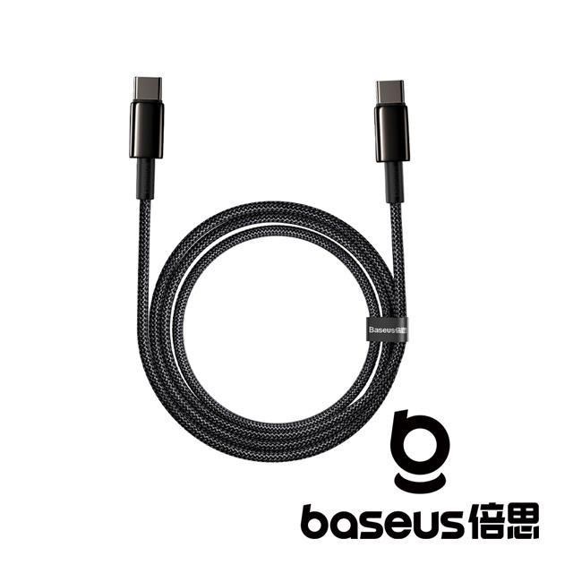 Baseus 倍思 【南紡購物中心】 鎢金 Type C to C 100W 2M 快充數據線 黑色