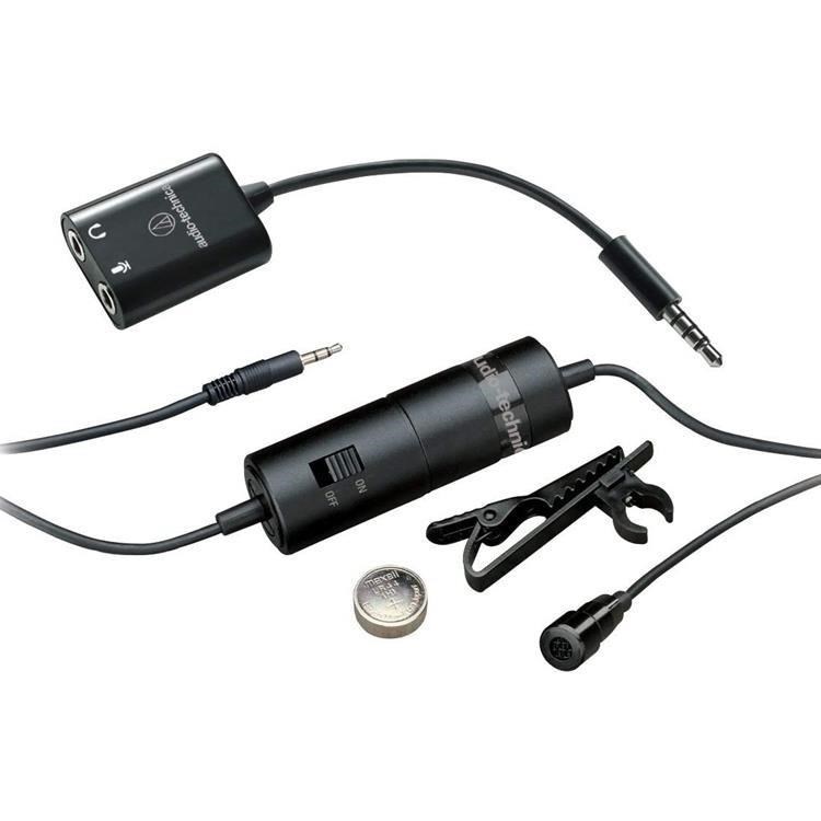 audio-technica 鐵三角 線長6米全指向領夾式電容麥克風ATR3350XiS手機相機兩用附轉接頭適錄影教練