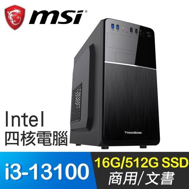 微星系列【聖域守心】i3-13100四核商務電腦(16G/512G SSD) - PChome