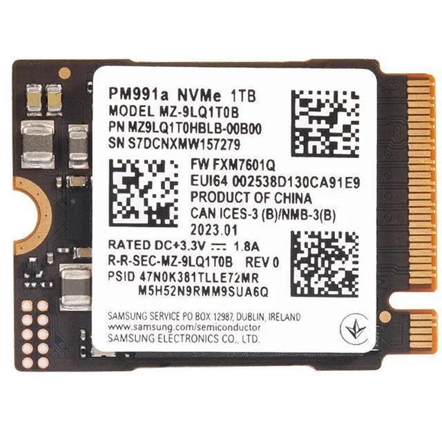 Samsung 三星PM991a 1TB M.2 2230 NVMe PCIE SSD Surface Pro steam