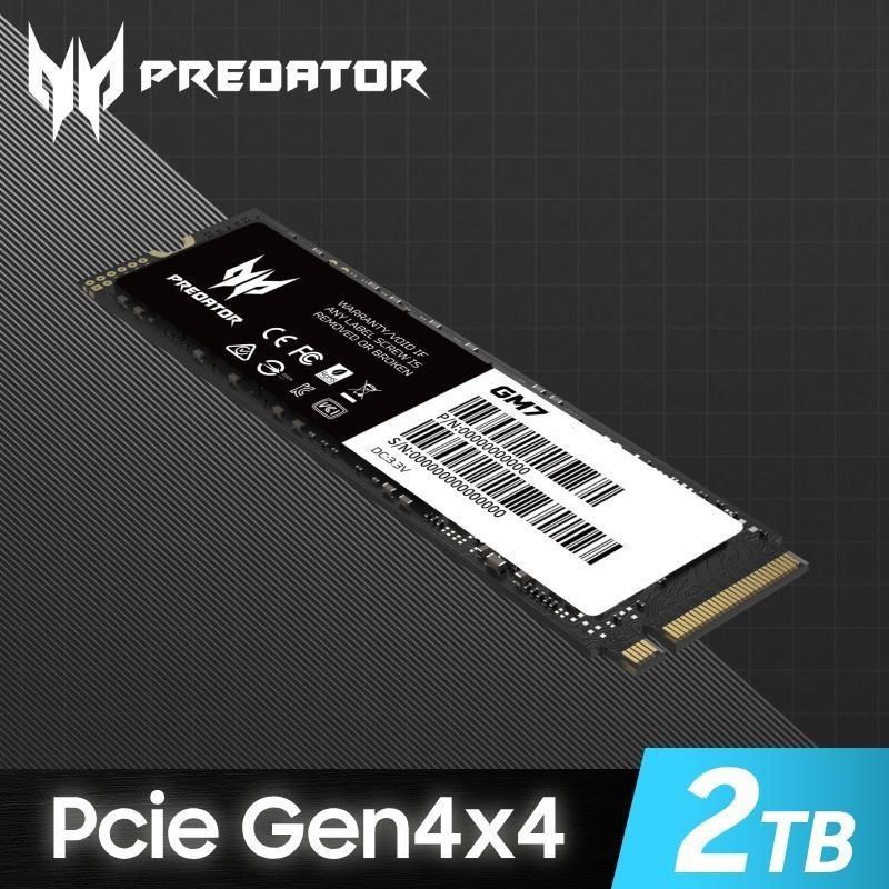 Acer Predator GM7 2TB M.2 PCIe Gen4x4 SSD固態硬碟