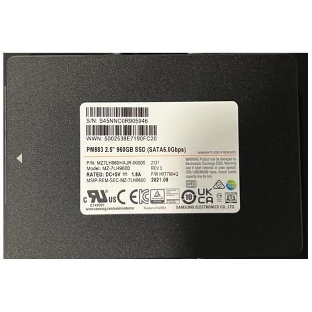 Samsung 三星 PM883 960GB 960G 2.5" SSD 6Gb/s MZ7LH960HAJR 固態硬碟