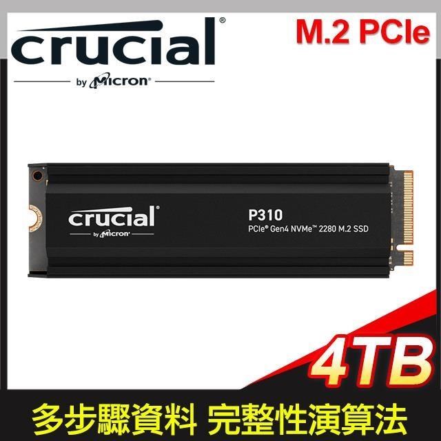 Micron 美光 Crucial P310 4TB Gen4 2280 M.2 SSD(含原廠散熱片/五年保)
