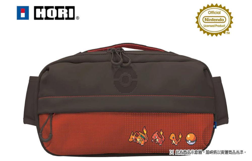 HORI NS2 寶可夢 點陣風 像素風 斜挎手拎兩用包 單肩包 主機收納包 紅版 小火龍 NSX-190