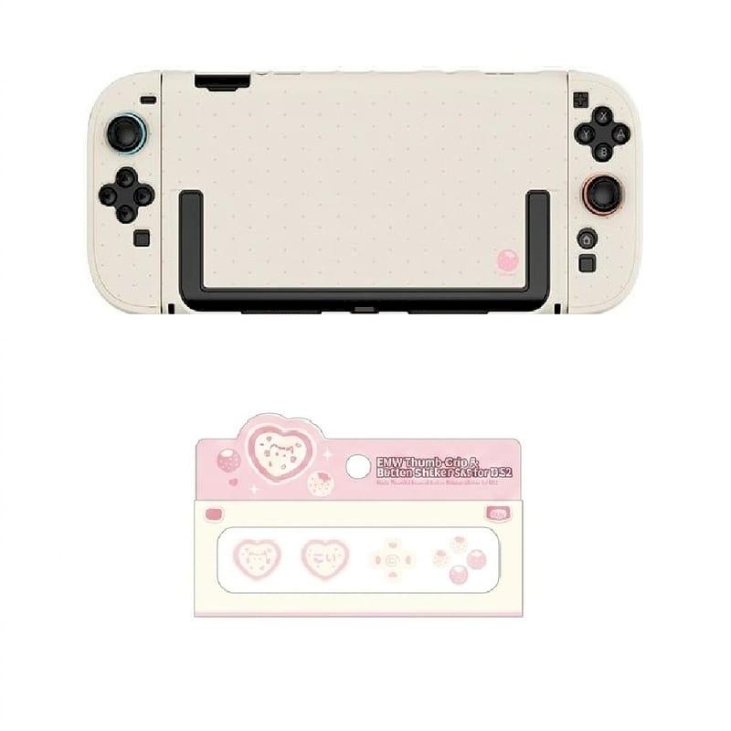 良值 PMW NS2 主機保護殼 經典波點系列 奶油波點 SWITCH2 保護殼+搖桿帽+按鍵套裝 奶白色