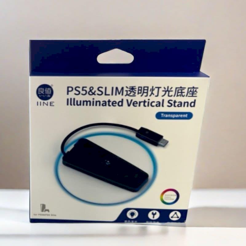良值 PS5 Slim 主機通用支架 直立支架 透明燈光底座 L986