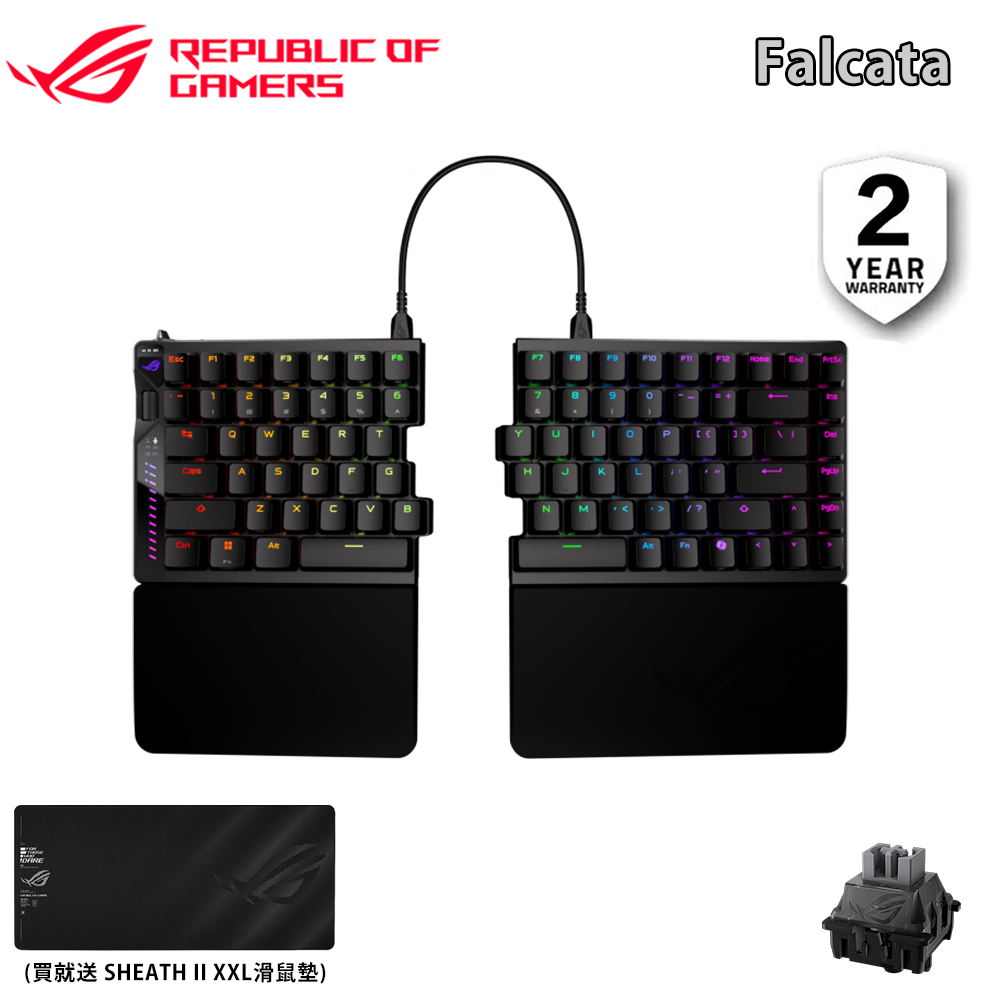 ASUS ROG 華碩Falcata 75%分離式無線電競機械鍵盤-HFX V2 磁軸- PChome
