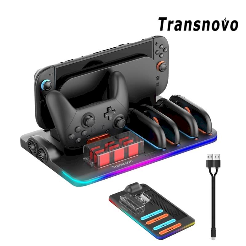 Transnovo 多功能充電收納底座 相容於 Switch 2 遊戲配件