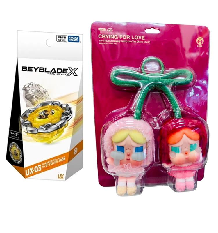 BEYBLADE X 戰鬥陀螺 UX-03 魔導神杖(台版) + 泡泡瑪特 愛神的眼淚 毛絨吊卡(甜在一起)