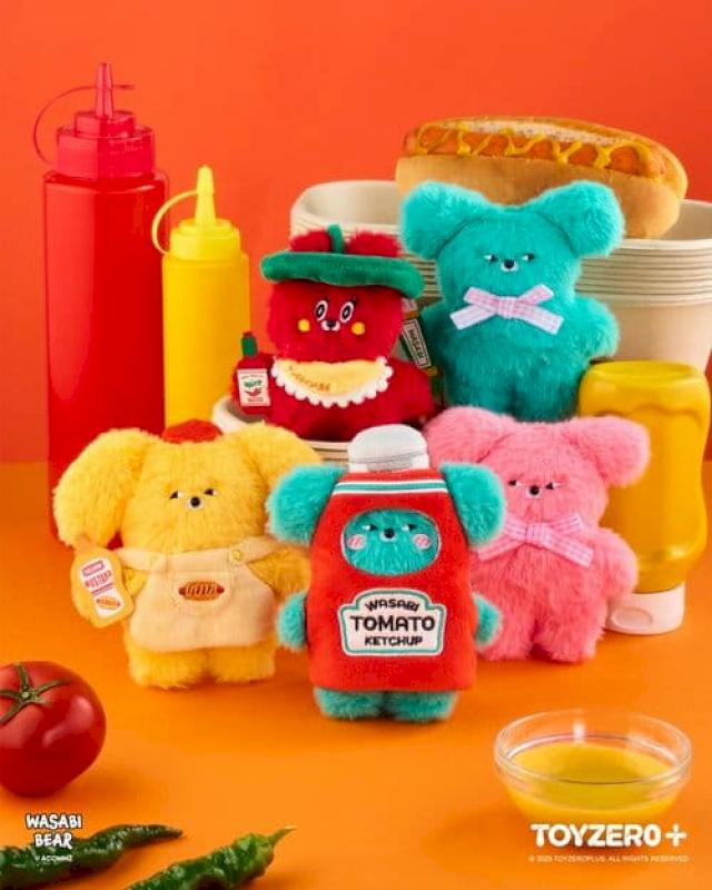 ToyZero+ WASABI BEAR 芥末熊 調味料系列毛絨掛件盲盒 中盒4入 韓國人氣 IP