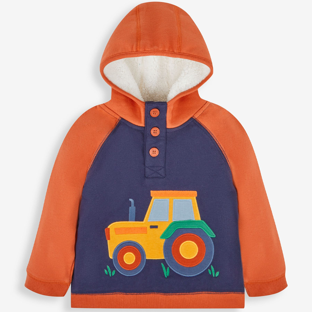 JoJo Maman BeBe 英國 幼/兒童超優質100%純棉長袖連帽上衣/帽T_越野車_JJL1217
