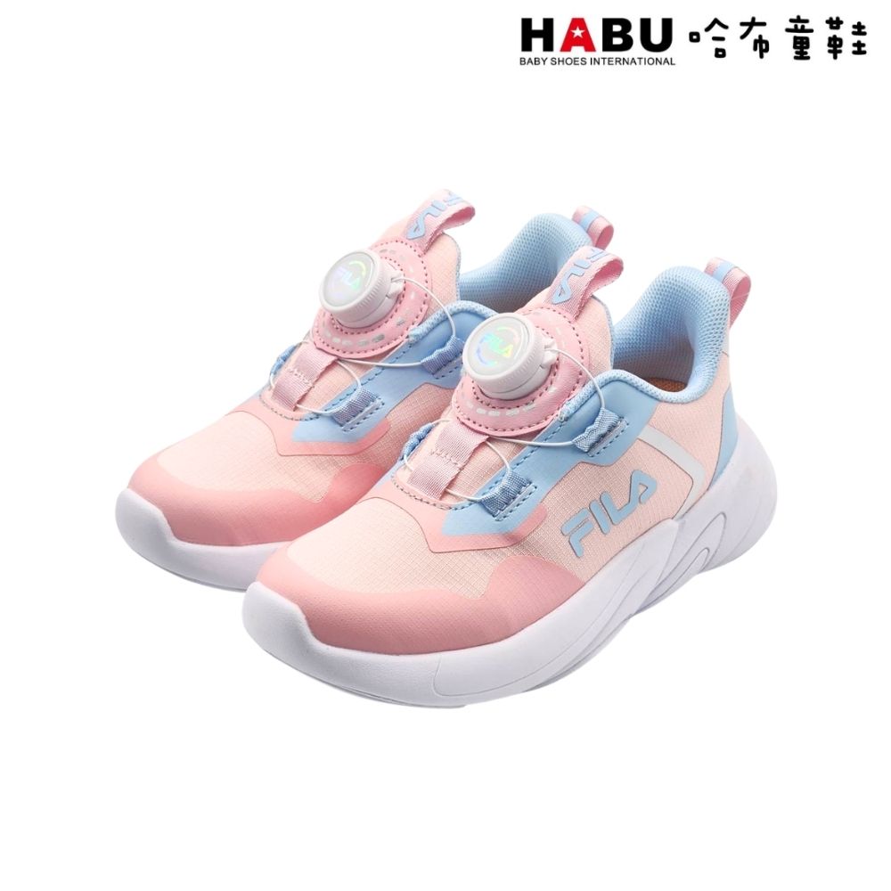 HABU 哈布童鞋 FILA KIDS 斐樂 慢跑鞋 運動鞋 康特杯 足供支撐 氣墊 輕量 旋鈕扣 中童 7-J442A-553