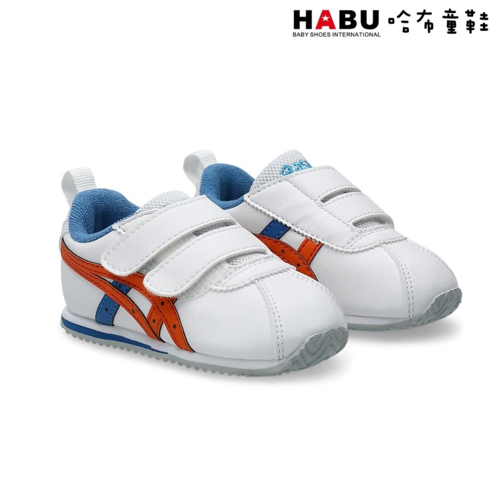 HABU 哈布童鞋 ASICS 亞瑟士 COTLA BABY SL 2 嬰幼童 小童 運動鞋 橘藍線條 1144A382-108