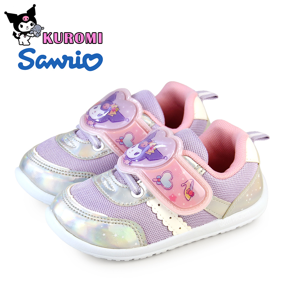 Hello Kitty KUROMI 酷洛米 童鞋 女童 發光鞋 閃燈鞋 電燈鞋 幼童鞋 兒童鞋 沾黏帶 台灣製O-36517
