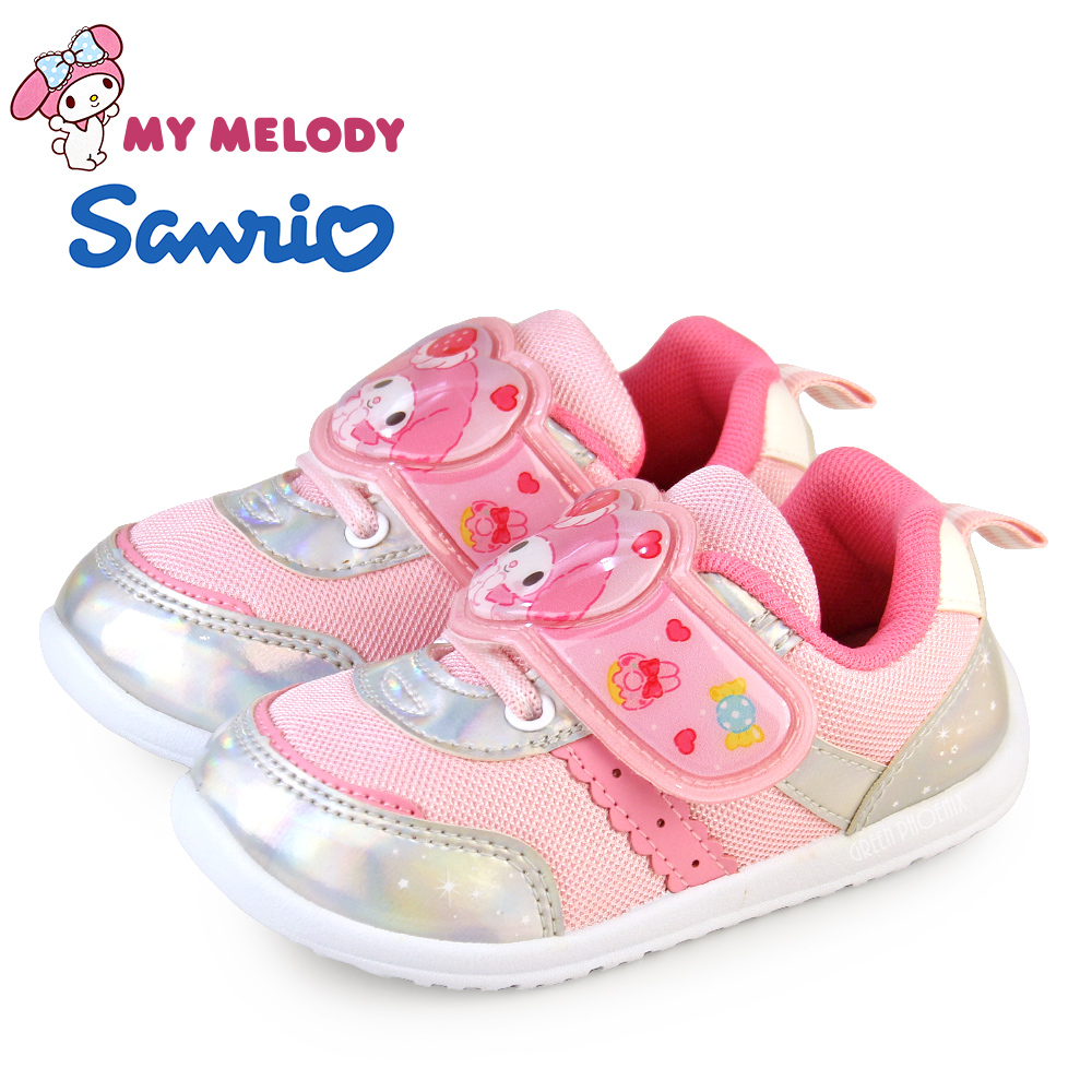 Hello Kitty MY MELODY 美樂蒂 童鞋 女童 發光鞋 閃燈鞋 幼童鞋 兒童鞋 沾黏帶 台灣製O-36521