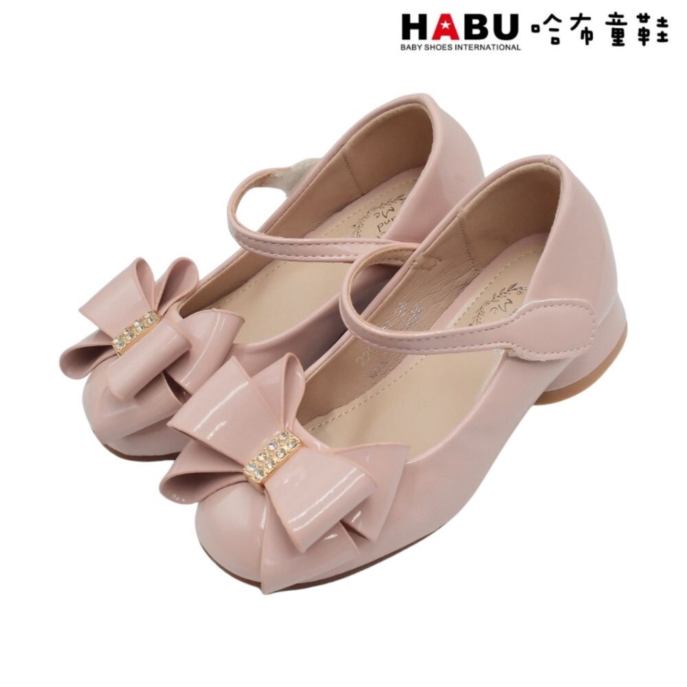 HABU 哈布童鞋 HABU 哈布童鞋 氣質蝴蝶結 娃娃鞋 公主鞋 包鞋 典雅 漆皮 低跟鞋 粉 2293-PI