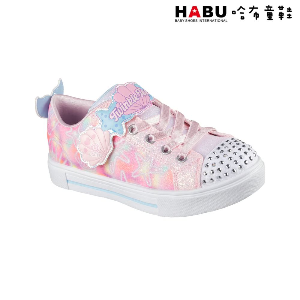 HABU 哈布童鞋 SKECHERS 女童系列 燈鞋 Twinkle Sparks Underwater Magic 貝殼 中童 314824LLPMT