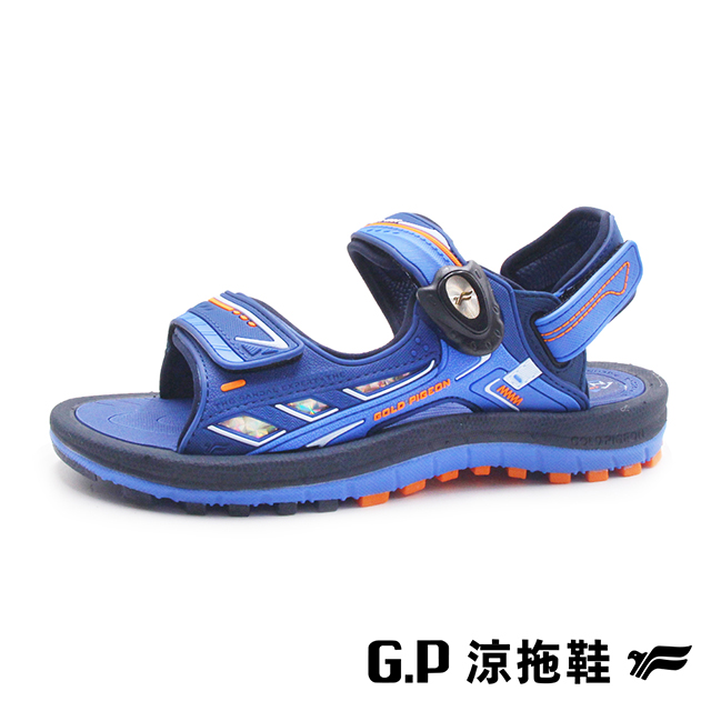 G.P 啟蒙 (童)簡約輕羽磁扣大童涼鞋 童鞋-藍色
