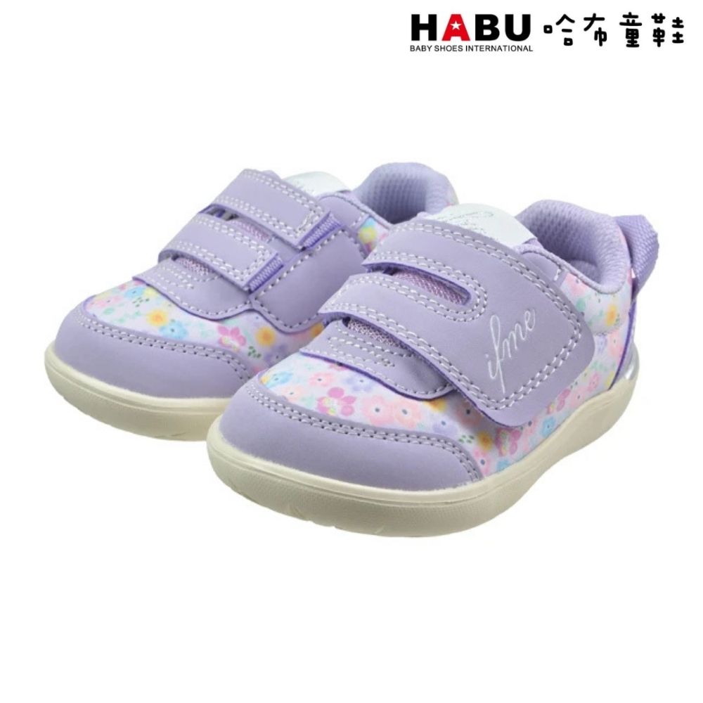 HABU 哈布童鞋 IFME 日本機能童鞋 萌娃系列 小童段 運動鞋 紫 花朵 IF20-582221