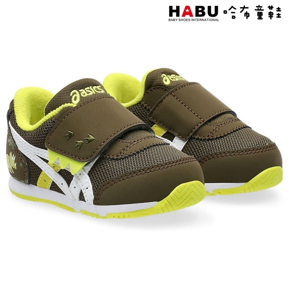 HABU 哈布童鞋 ASICS 亞瑟士IDAHO BABY KT-ES D 2 小童 恐龍系列 墨綠 運動鞋 魔鬼氈 1144A392-300