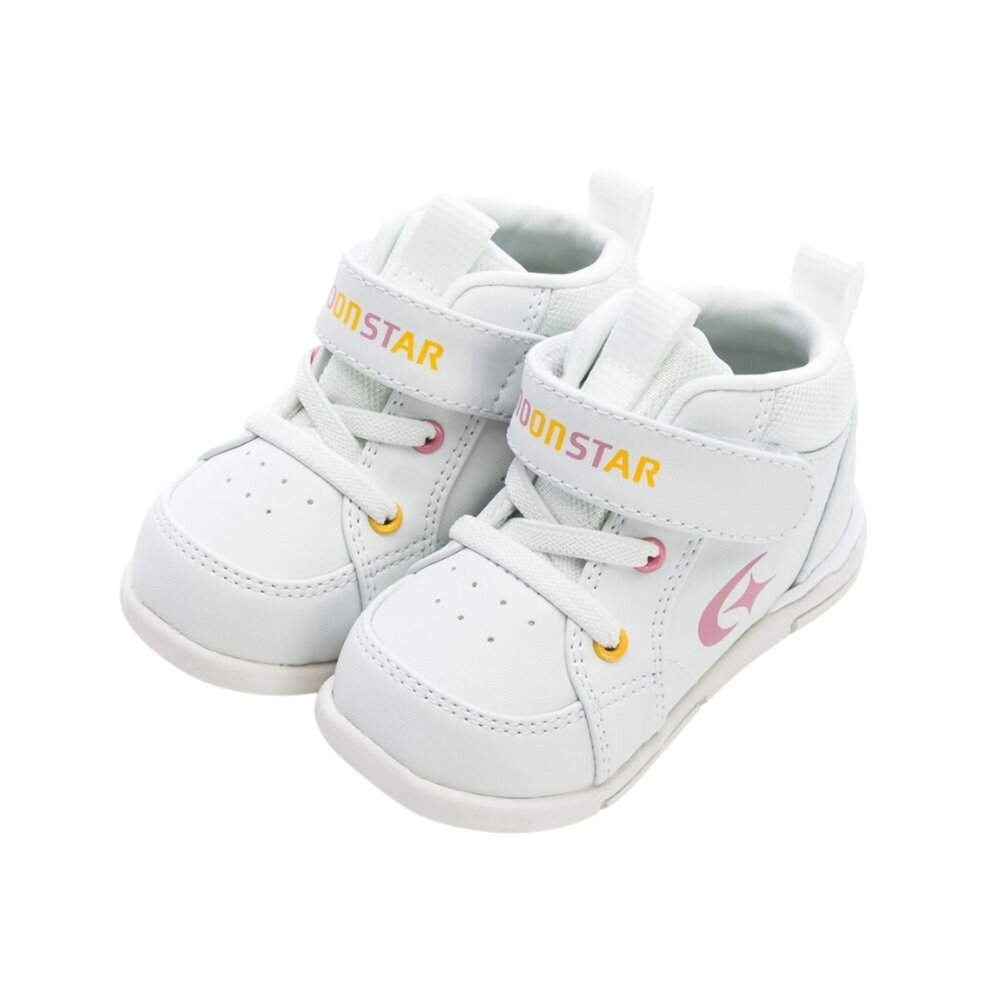 MOONSTAR 月星 日本機能童鞋 HI系列 十大機能 機能鞋 皮革 高筒 白 MSTWB114