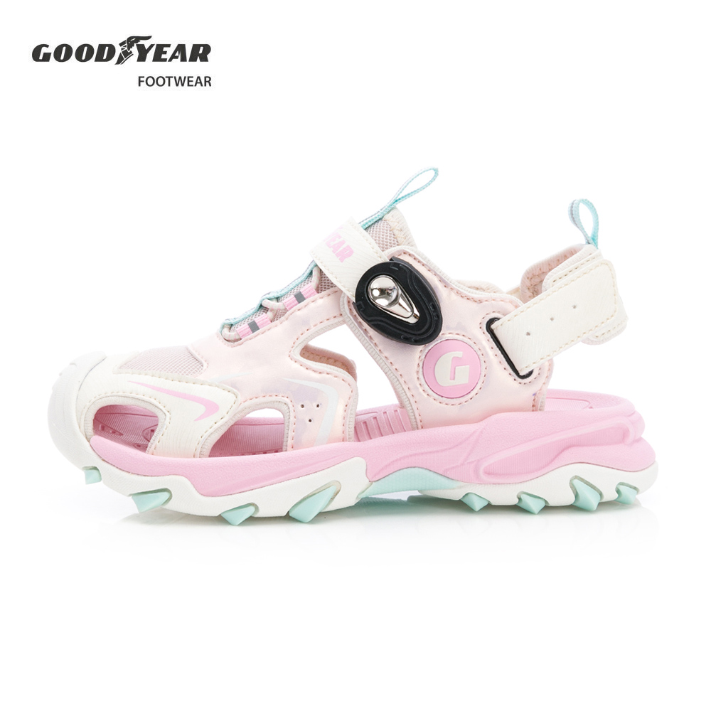 Goodyear 固特異 磁扣護趾運動涼鞋/童 舒適 護趾 緩震 粉(迷彩一夏GAKS58913)