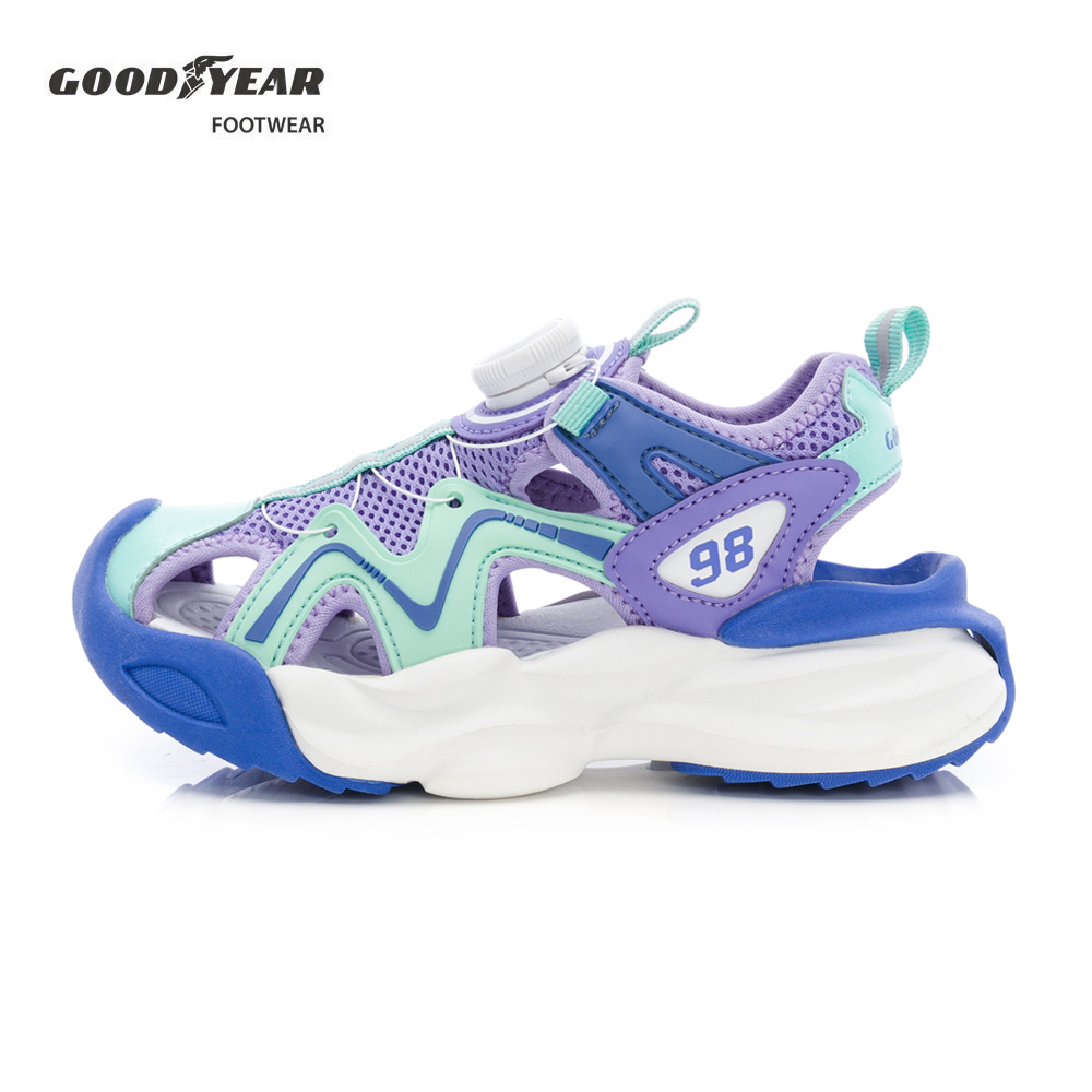 Goodyear 固特異 旋扣護趾運動涼鞋/童 軟Q 舒適 護趾 紫(恣意玩趣GAKS58907)