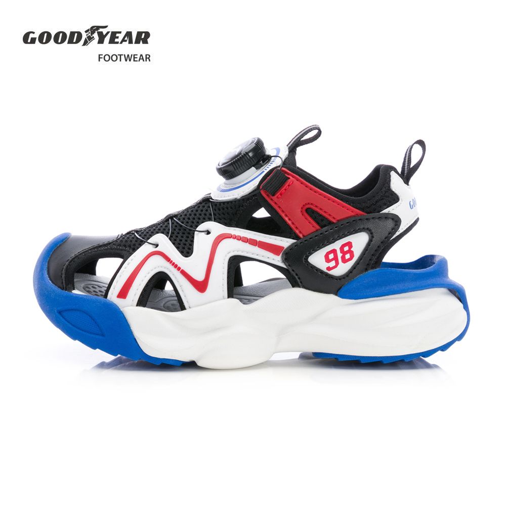 Goodyear 固特異 旋扣護趾運動涼鞋/童 護趾 軟Q 舒適 黑(恣意玩趣GAKS58900)