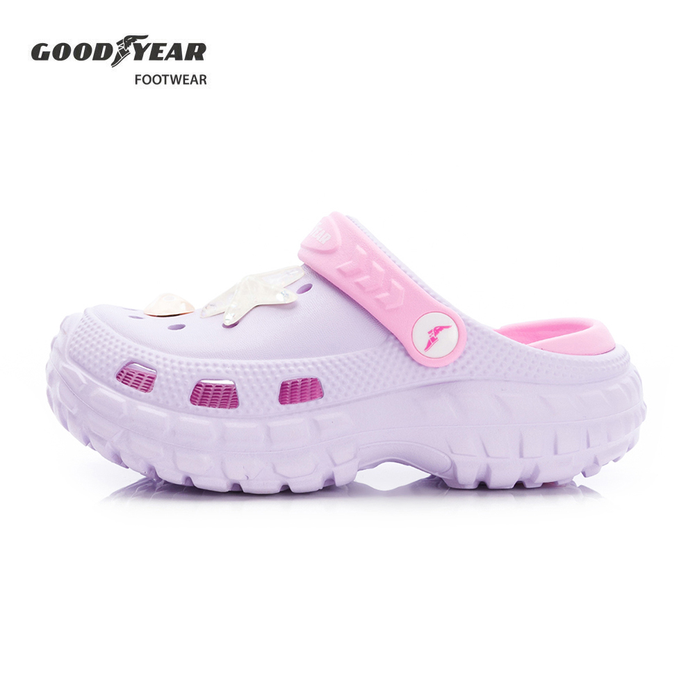 Goodyear 固特異 輕便透氣兩穿洞洞鞋/童 晴雨鞋 輕量 Q彈 防水 紫(海趣漫旅-GAKP58927)