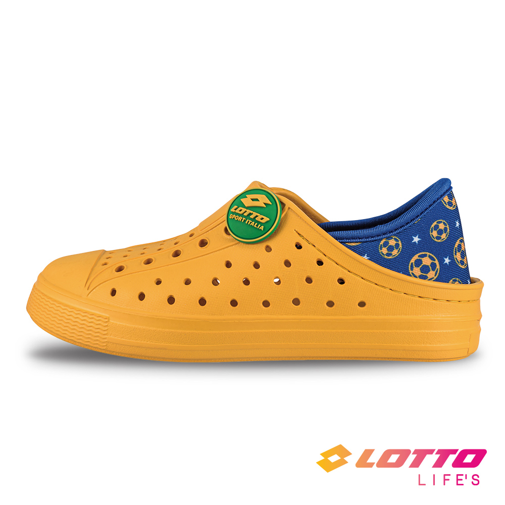 LOTTO 樂得 【LOTTO 義大利】童鞋 SICILY 輕量洞洞鞋(黃/藍)