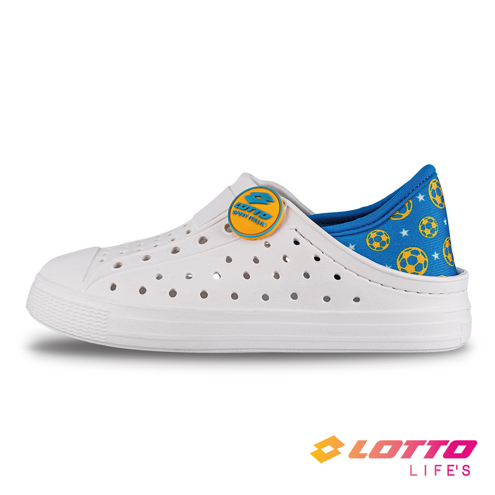 LOTTO 樂得 【LOTTO 義大利】童鞋 SICILY 輕量洞洞鞋(白/藍)