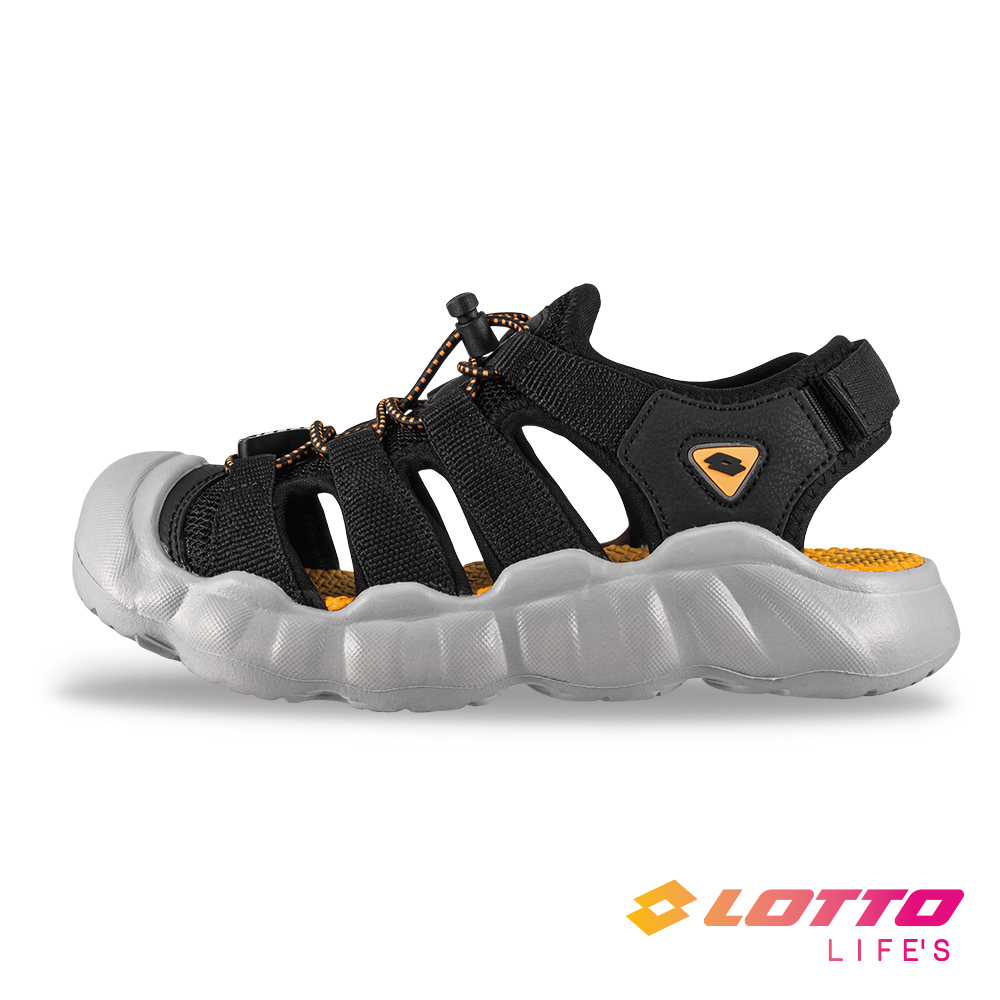 LOTTO 樂得 【LOTTO 義大利】童鞋 蛙王2 護趾涼鞋(黑)