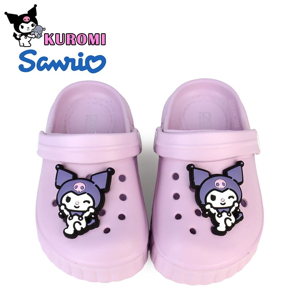Hello Kitty KUROMI 酷洛米 童鞋 洞洞鞋 雨鞋 布希鞋 穆勒鞋 涼拖鞋 防水 輕量 厚底 台灣製O-36926