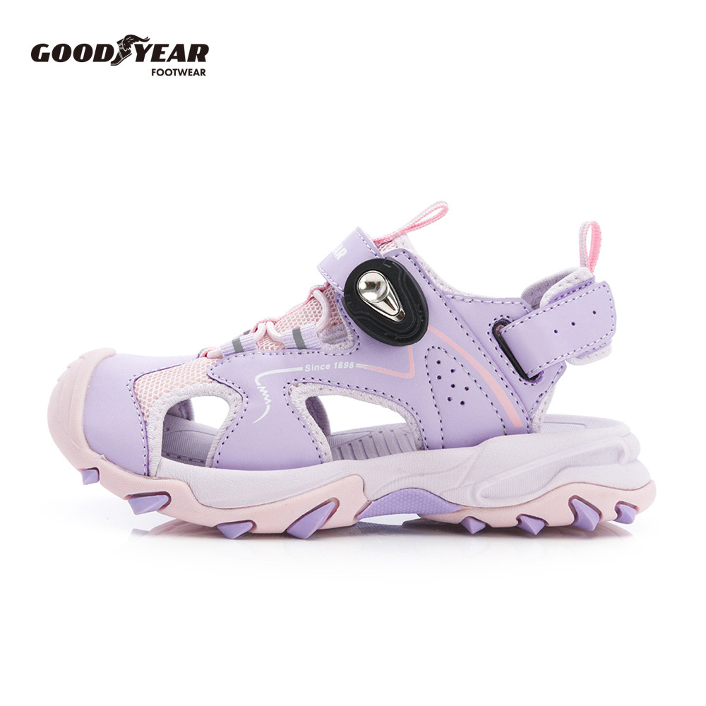 Goodyear 固特異 磁扣護趾運動涼鞋/童 護趾 軟Q 舒適 粉紫(幻速磁力GAKS68907)