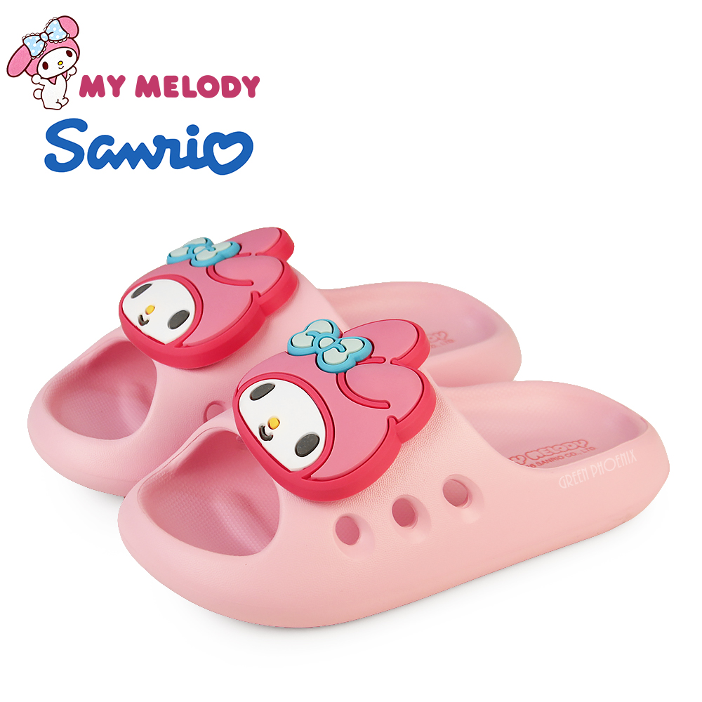 Hello Kitty MY MELODY 美樂蒂 童鞋 女童 拖鞋 防水拖鞋 厚底拖鞋 緩震 輕量 彈力O-36957
