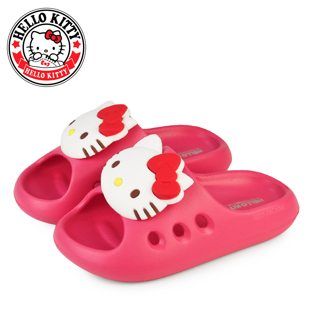 Hello Kitty HELLO KITTY 凱蒂貓 童鞋 女童 拖鞋 防水拖鞋 厚底拖鞋 緩震 輕量 彈力O-36961