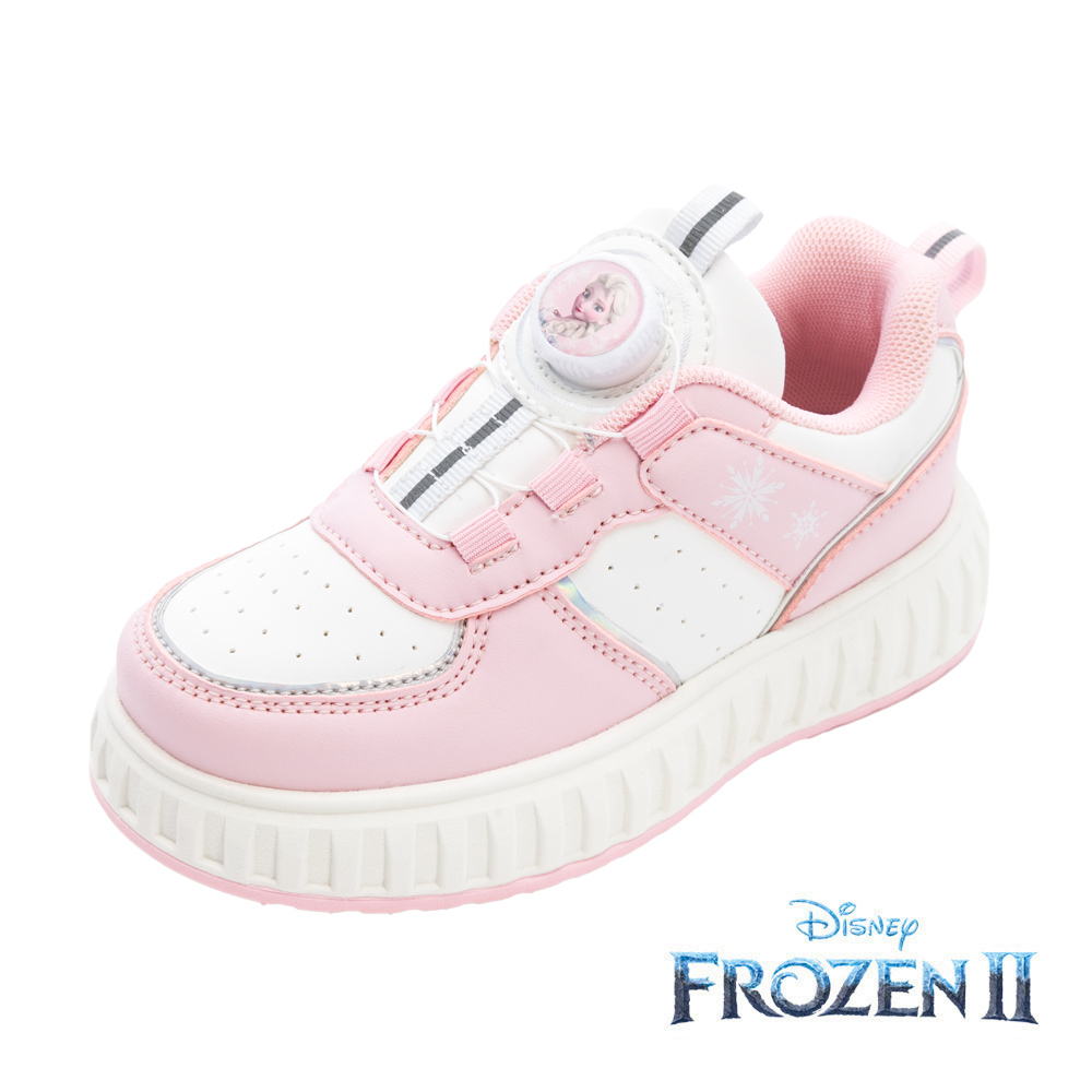Disney 迪士尼 冰雪奇緣 童輕量旋轉扣休閒鞋 白粉/FOKB51703