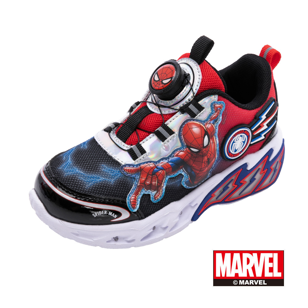 Marvel 漫威 童鞋輕量旋轉扣電燈運動鞋 紅黑 / MNKX45172