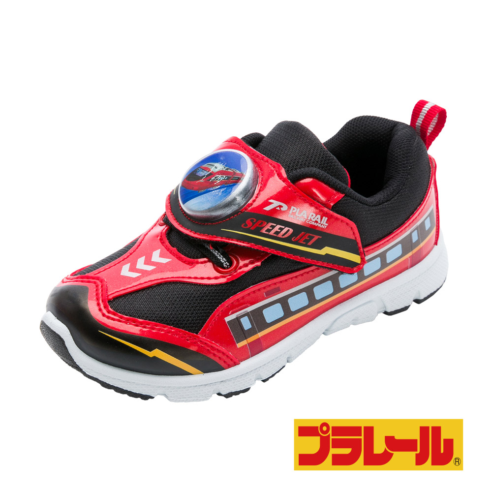 PLARAIL 鐵道王國 童鞋 童電燈運動鞋 紅黑/PAKX57252