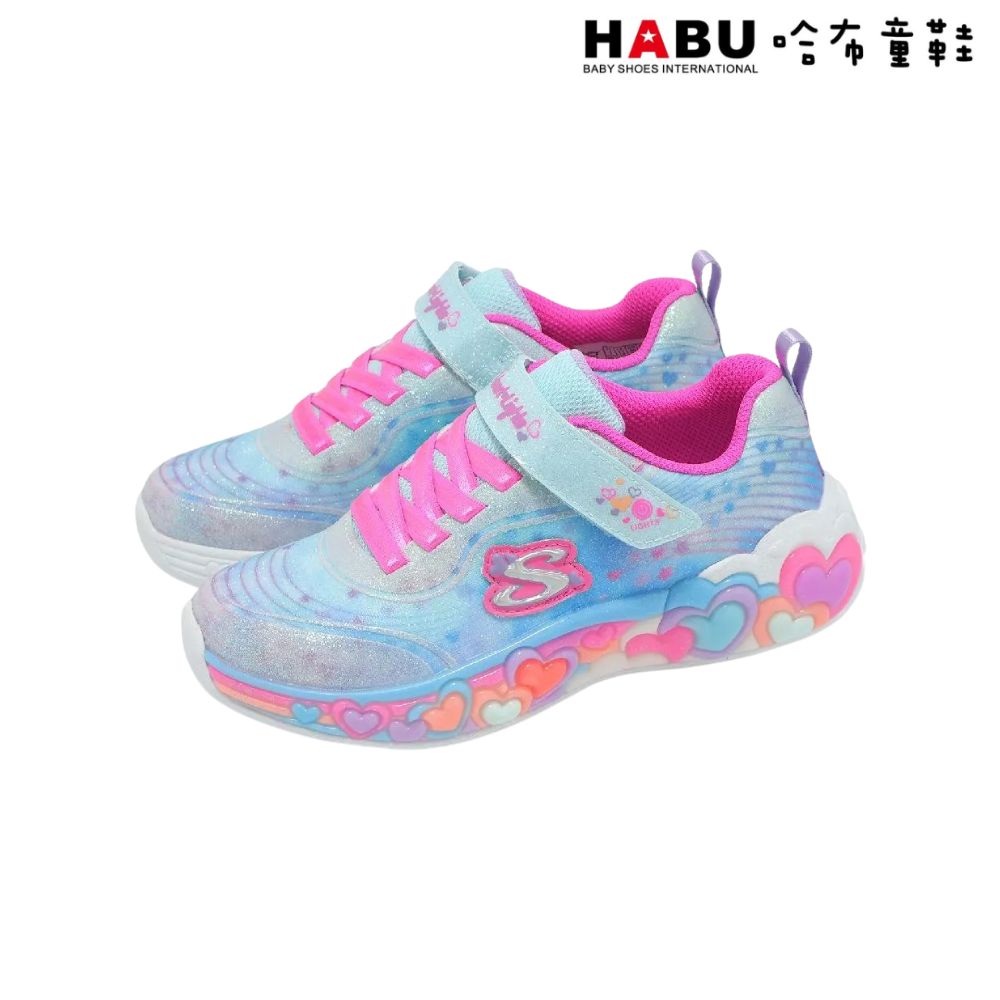 HABU 哈布童鞋 SKECHERS 女童系列燈鞋 S-Lights Eternal Heart Lights 運動鞋 302696LLBMT