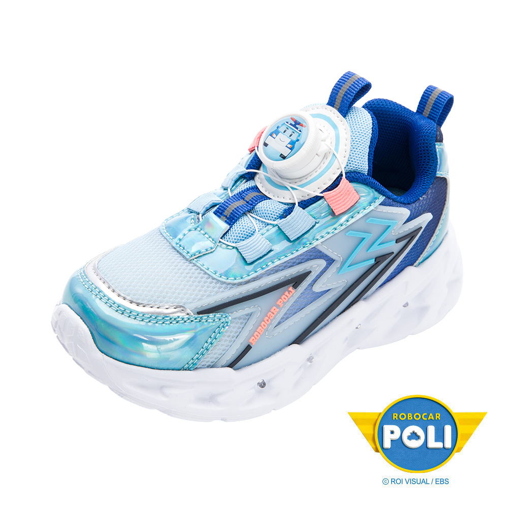 POLI 波力 童鞋 輕量旋轉扣電燈運動鞋 藍/POKX54526