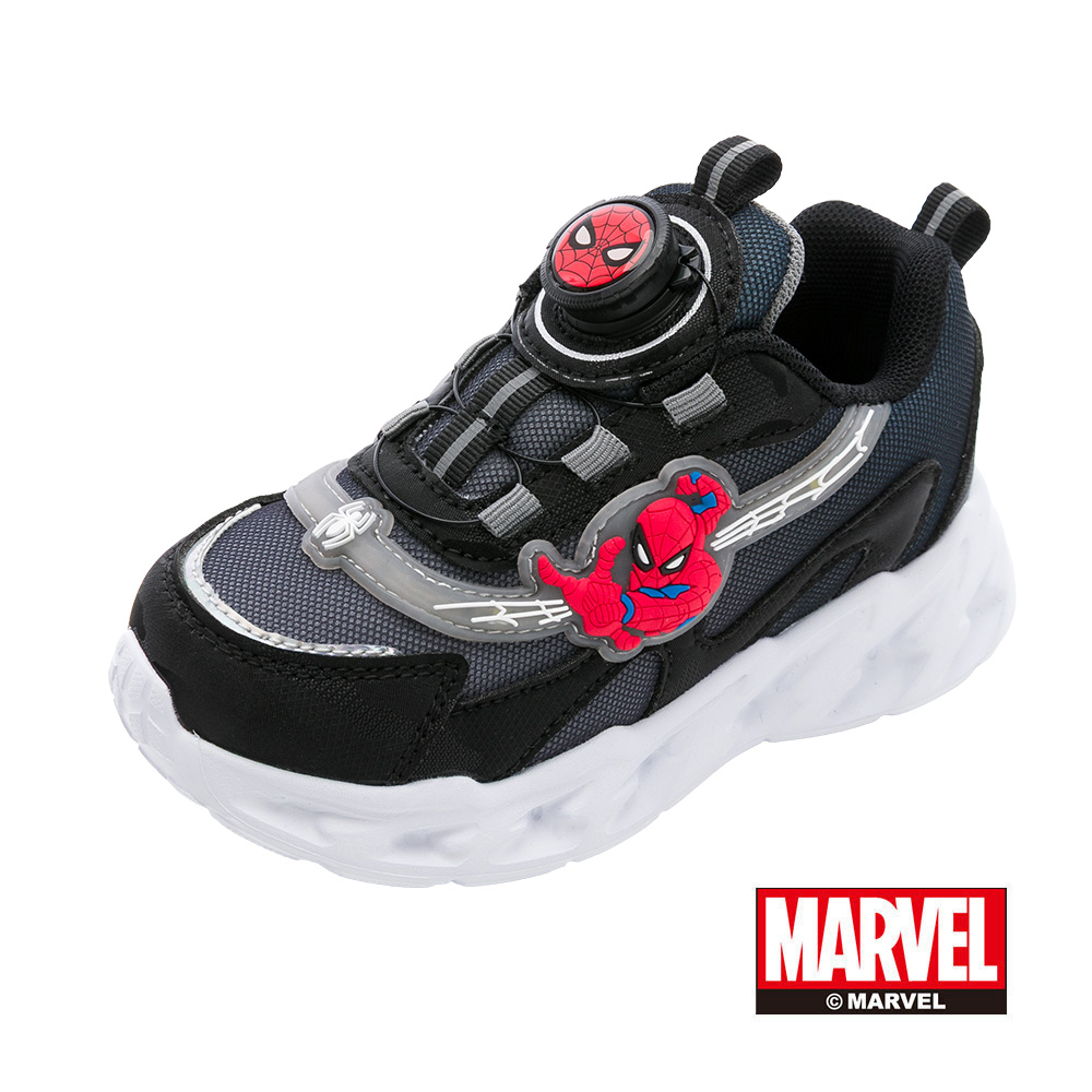 Marvel 漫威 蜘蛛人 童鞋輕量旋轉扣電燈運動鞋 藍黑 / MNKX55120