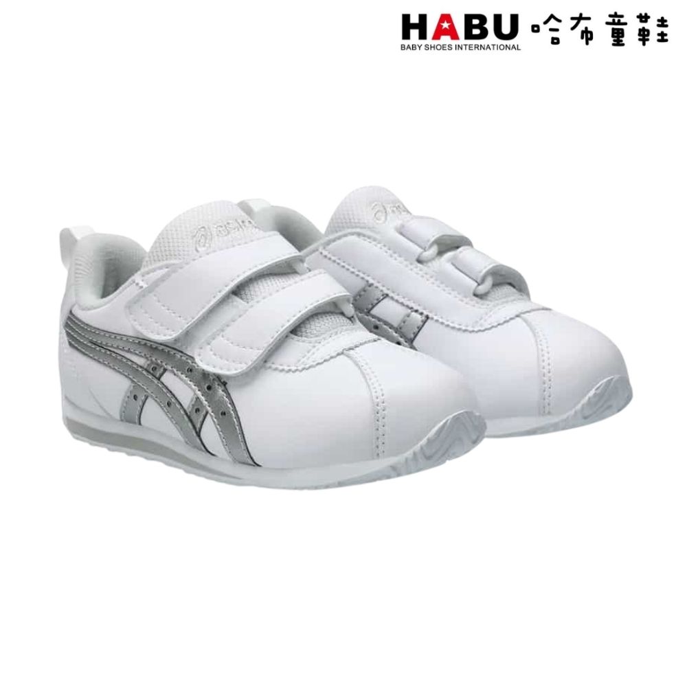HABU 哈布童鞋 ASICS 亞瑟士 COTLA MINI SL 3 中童 休閒鞋 皮革 白銀 1144A393-100